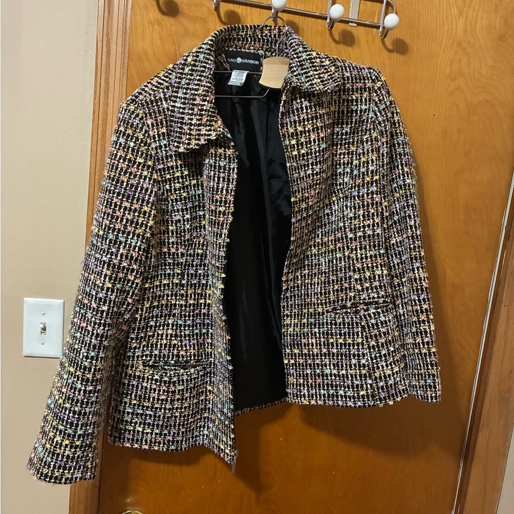 Sag Harbor Colorful Tweed Blazer